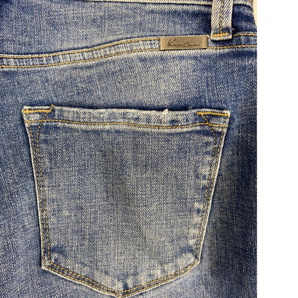 Kancan‎ Straight Jeans Junior 1 Medium Wash Denim Distress Raw Hem Pockets - Picture 11 of 12
